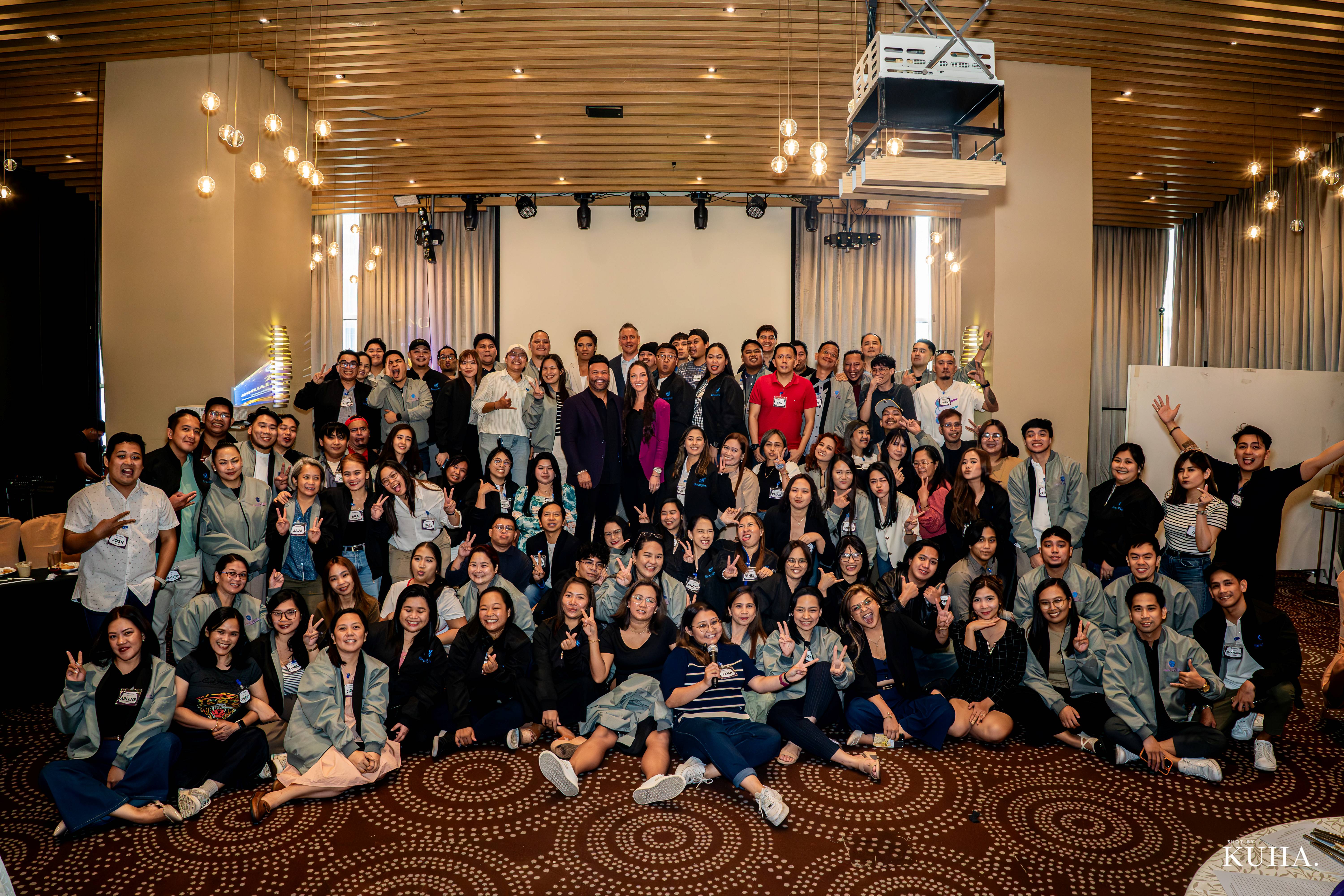 The SecureEVAs team together at a company event